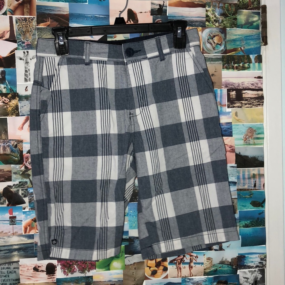 BOYS BLUE PLAID SHORTS